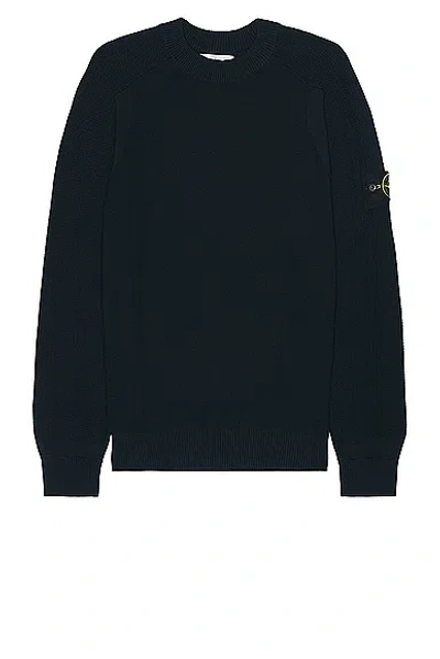 Stone Island Ribbed-knit Cotton Jumper In Black