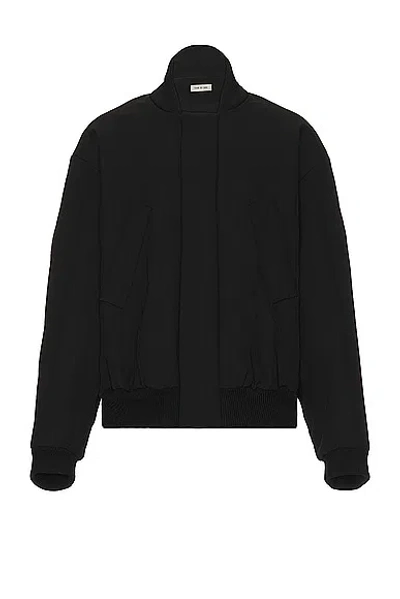 Fear Of God Virgin Wool & Cotton Twill Bomber Jacket In Black