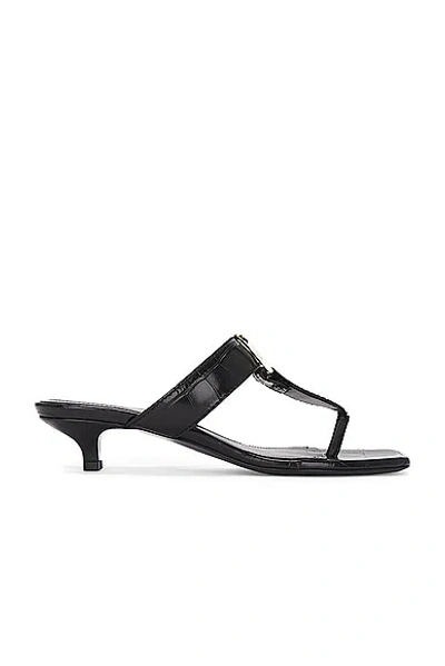 Totême 35mm Croc Embossed Leather Thong Sandals In Black