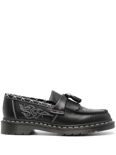 Dr. Martens' Dr. Martens Adrian Gothic Americana Leather Loafes In Black