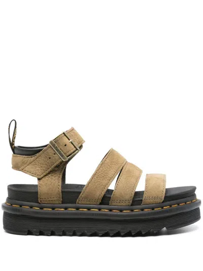 Dr. Martens Blaire Nabuk Strap Sandals In Green