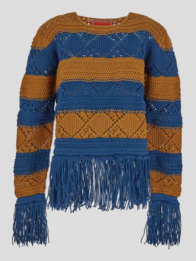 La Doublej Cotton-blend Striped Playa Sweater In Solid