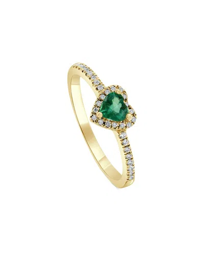 Sabrina Designs 14k 0.51 Ct. Tw. Diamond & Emerald Heart Ring In Green