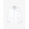 Magniberg Mens White Sorbetto Contrast-piping Cotton Pyjama Top