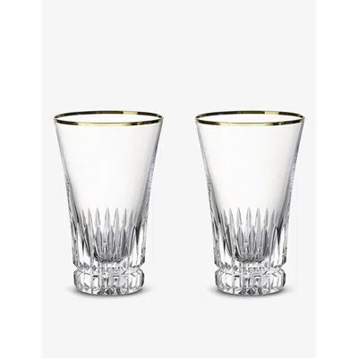 Villeroy & Boch Grand Royal Gold Crystal-glass Tall Glasses Set Of 2 In Transparent