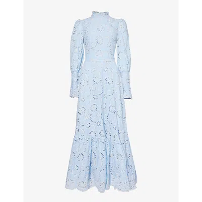 Sister Jane Womens Rosslyn Rosslyn Broderie-pattern Cotton Maxi Dress