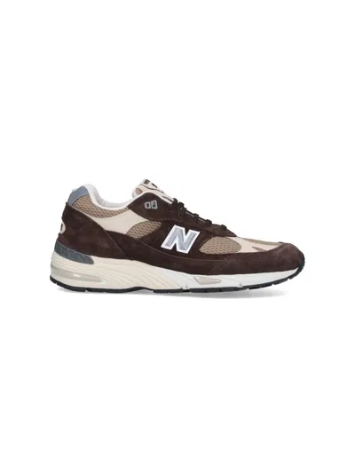 New Balance Brown Suede And Mesh 991v1 Trainers