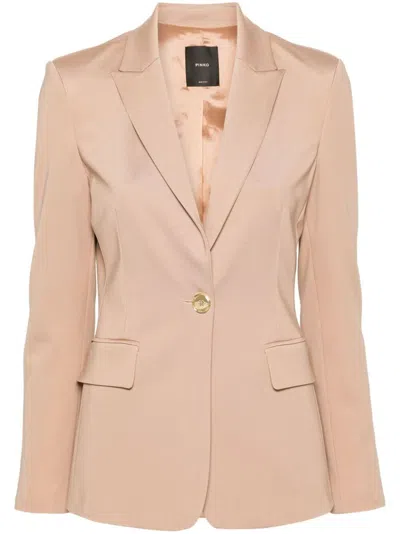 Pinko Signum Single-breasted Blazer In Brown