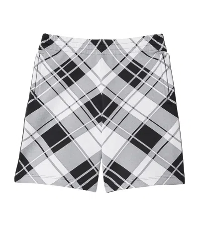 Burberry Mid-rise Check-print Shorts In Grey