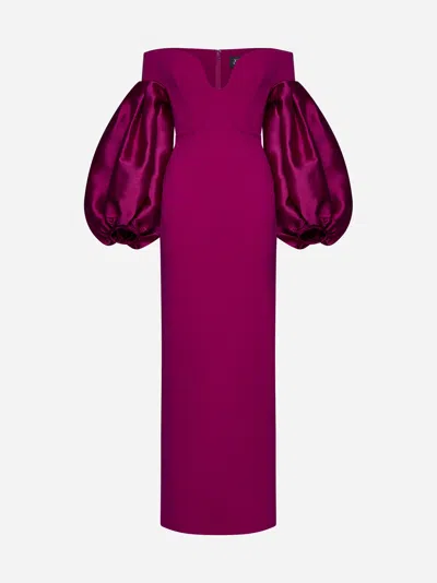 Solace London The Mora Maxi Dress In Fuchsia