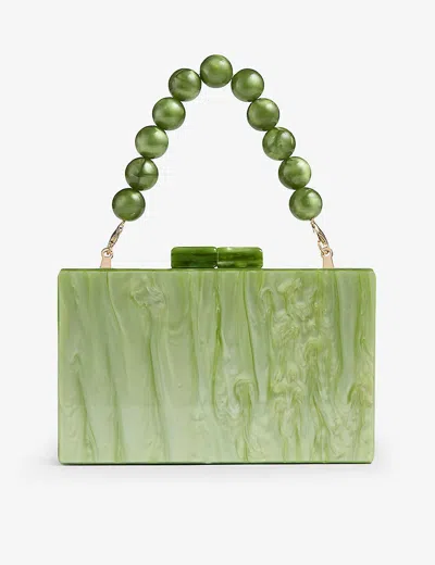 Lk Bennett Womens Gre-green Maeve Resin Box Clutch