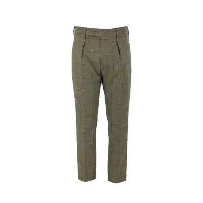 Pt Torino Prince Of Wales Wool Pants In Gray