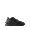 Versace Men's Odissea Tonal Leather Sneakers In Black