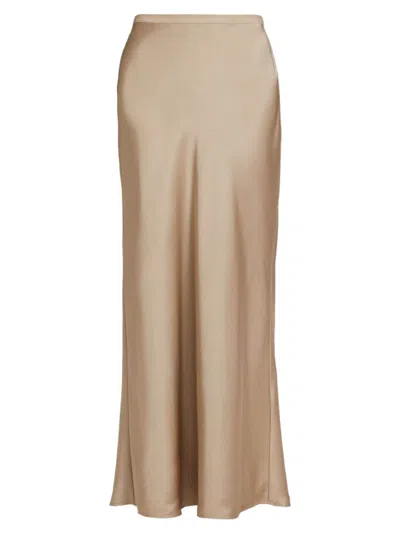 Anine Bing Bar Silk Maxi Skirt In Brown