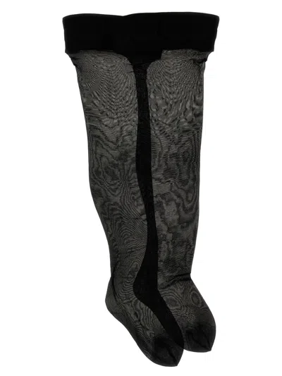 Dolce & Gabbana Logo Over-the-knee Socks In Black