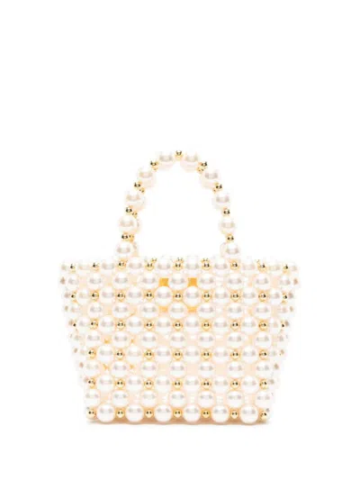 Vanina Les Reveries Faux-pearl Bag In White