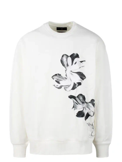 Y-3 Gfx Ft Crew Sweatshirt In White