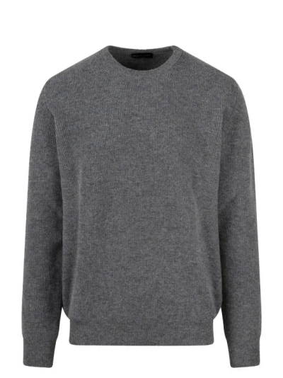 Roberto Collina Superfine Merino Sweater In Grey