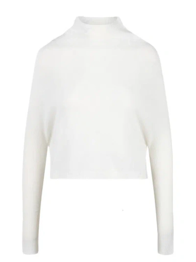 Rick Owens Cropped Crater Knit Top In White