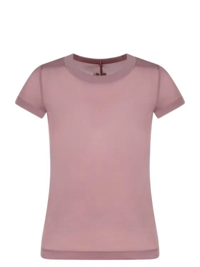 Rick Owens Cropped Level T-shirt In Pink