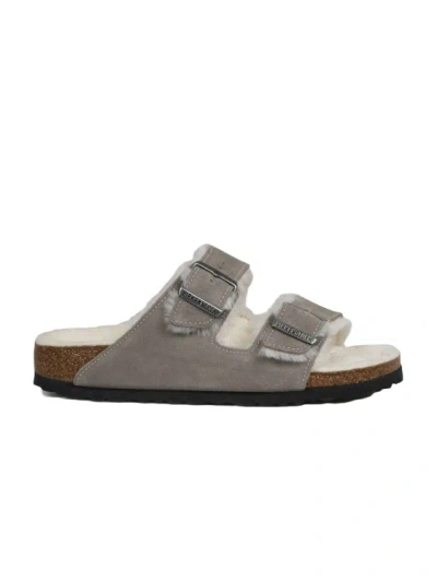 Birkenstock Arizona Shearling Sandal In Grey