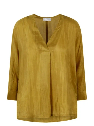 The Rose Ibiza Indochine Silk Blouse In Yellow
