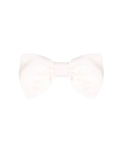 Tagliatore Silk Bow Tie In White