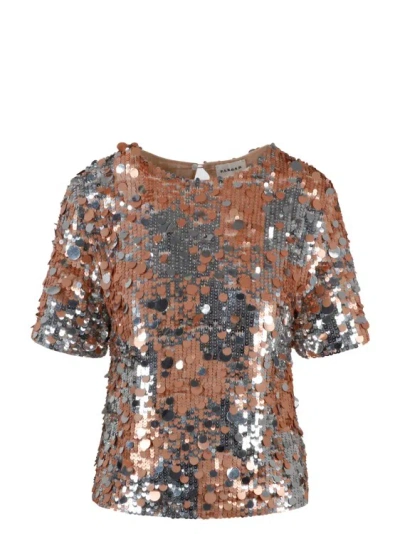 P.a.r.o.s.h Full Sequins Blouse In Metallic