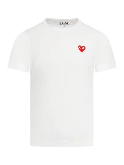 Comme Des Garçons Play Logo Patch T-shirt In White