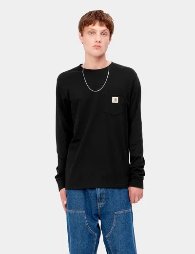 Carhartt -wip Pocket Long Sleeve T-shirt In Black