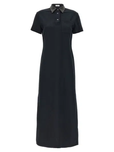 Brunello Cucinelli Monile Long Dress In Black