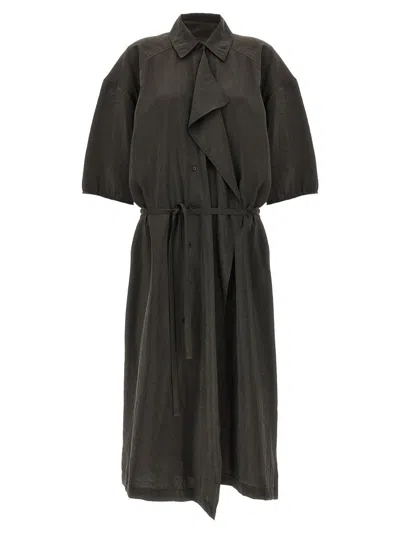 Lemaire Asymmetrical Shirt Dresses In Brown