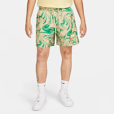 Nike Men's Sportswear Lined Logo Swirl Shorts In Sesame