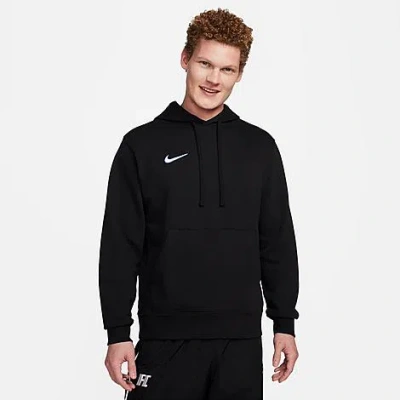 Nike Men's Pullover French Terry Logo Soccer Hoodie In Black/white