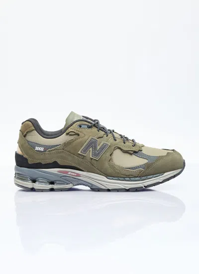 New Balance 2002rd Protection Pack Leather-trimmed Nubuck And Ripstop Trainers In Green