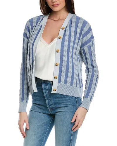 Yal New York Rope Knit Cardi In Blue