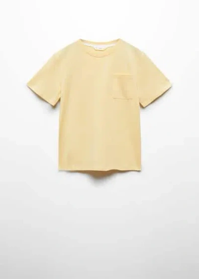Mango Kids' Essential Cotton-blend T-shirt Yellow