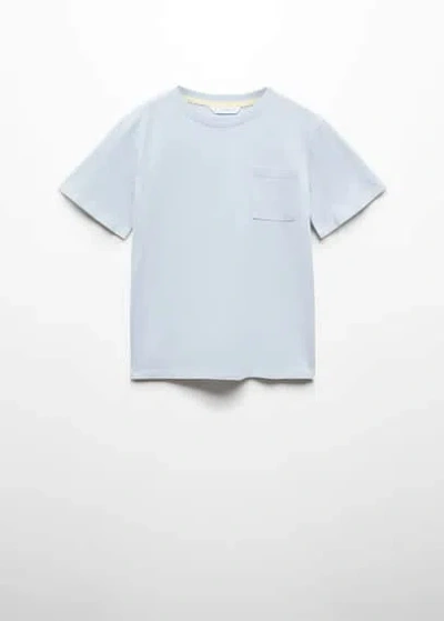 Mango Kids' Essential Cotton-blend T-shirt Sky Blue