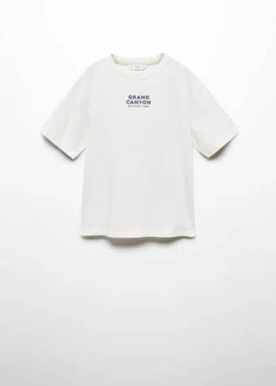 Mango Kids' Short-sleeved Printed T-shirt Off White