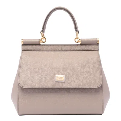 Dolce & Gabbana Sicily Medium Handbag In Grey