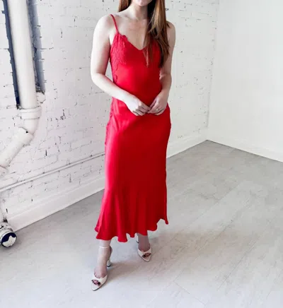 Bardot Avoco Lace Detail Midi Dress In Red