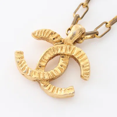 Pre-owned Chanel Coco Mark Necklace Gp Gold Vintage