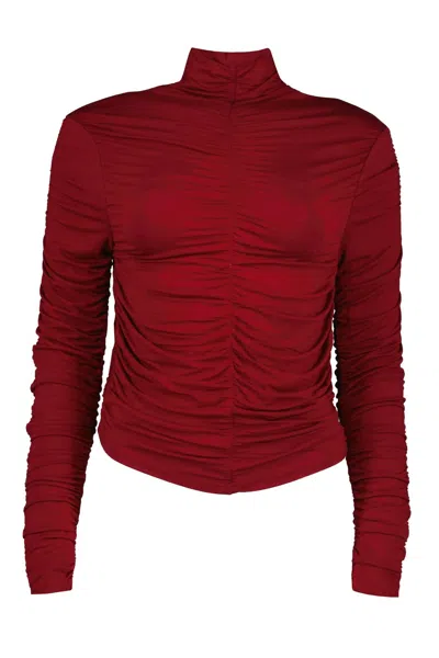 Bishop + Young Women's Simone Turtleneck Top In Crimson In Red