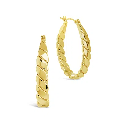 Sterling Forever Ella Twist Hoops In Gold