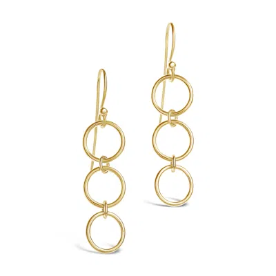 Sterling Forever Sterling Silver Triple Circle Drop Earrings In Gold