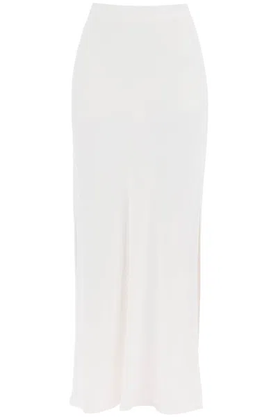 Brunello Cucinelli Maxi Skirt With Fluid Bias In White