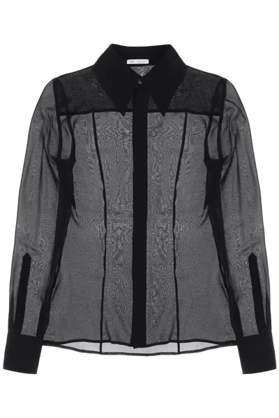 Ami Alexandre Mattiussi Ami Paris Silk Shirt In Black