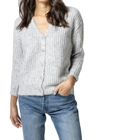 Lilla P Easy Cardigan Sweater In Heather Grey