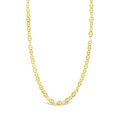Sterling Forever Sterling Silver Textured Anchor Chain Necklace In Gold