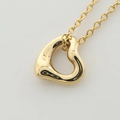 Tiffany & Co Open Heart Elsa Peretti Necklace K18yg Yellow Gold
